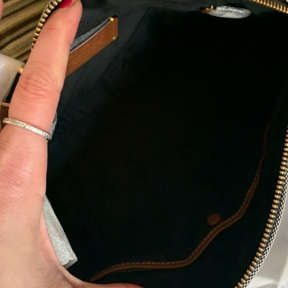 Authentic COACH 1941 jacquard/calf leather logo zip top satchel/Crossbody - Picture 12 of 15